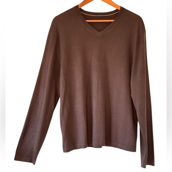 Banana Republic Other - Banana Republic Silk Cashmere Luxury Blend Men's V Neck Sweater Classic Brown XL